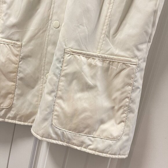 Vintage Reversible Quilted Button-Up Vest White & Blue Pattern - Picture 10 of 13